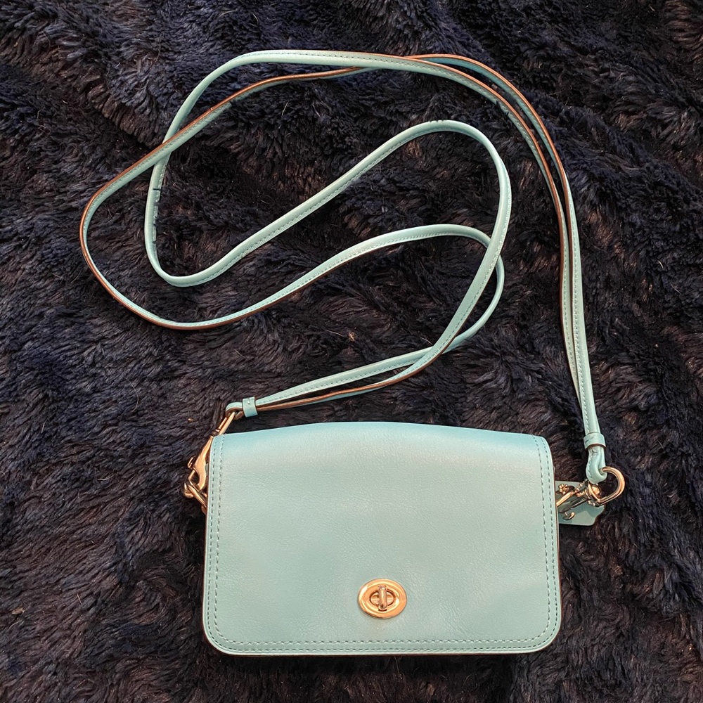 Coach rare pacific bright blue cross body bag - Picture 2 of 6